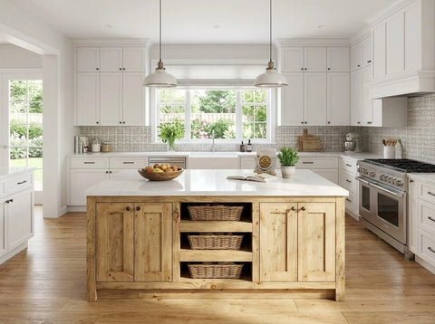 Custom Double Sided Kitchen Island – Handmade Furniture Grade Wood | Made in USA | Model #1030 Limitless Woodworking  item