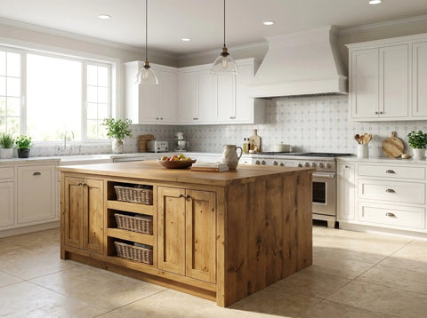 Custom Double Sided Kitchen Island – Handmade Furniture Grade Wood | Made in USA | Model #1030 Limitless Woodworking  item