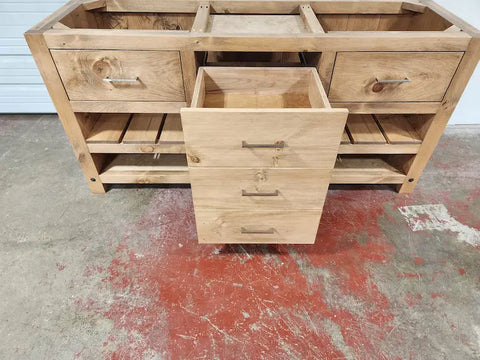 Custom Double Sink Bathroom Vanity – Handcrafted Northeastern Pine Wood – Made in USA | Model #1079 Limitless Woodworking  item