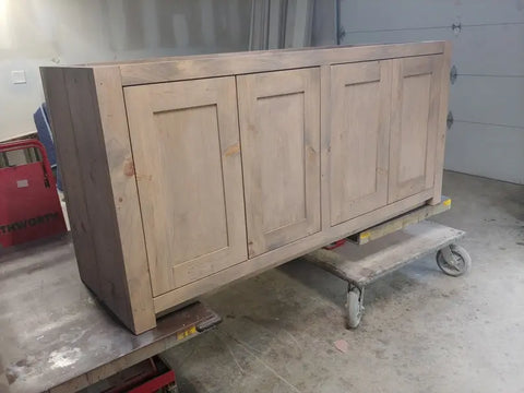 Custom Double Sink Bathroom Vanity – Handcrafted Northeastern White Pine – Made in USA | Model #1068 Limitless Woodworking  item
