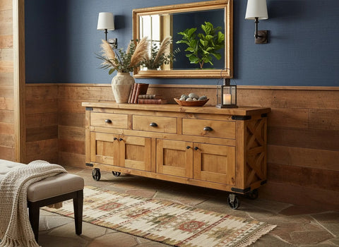 Custom Double Sink Bathroom Vanity – Handcrafted Wood Storage Cabinet with Casters | Made in USA | Model #1118 Limitless Woodworking  item