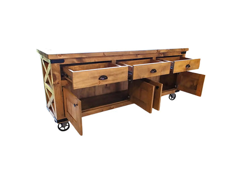 Custom Double Sink Bathroom Vanity – Handcrafted Wood Storage Cabinet with Casters | Made in USA | Model #1118 Limitless Woodworking  item