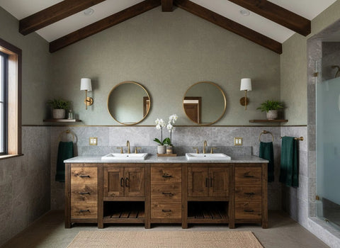 Custom Double Sink Bathroom Vanity – Handmade Solid Wood Cabinet With Storage | Made in USA | Model #1112 Limitless Woodworking  item