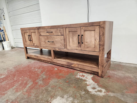 Custom Double Sink Bathroom Vanity – Handmade Wood Cabinet | Made in USA | Model #1082 Limitless Woodworking  item
