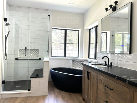 Custom Double Sink Bathroom Vanity – Handmade Wood Cabinet with Storage Drawers | Made in USA | Model #1061 Limitless Woodworking  item