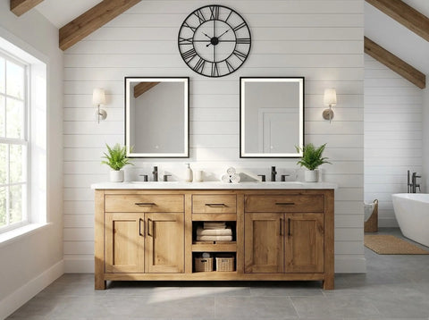Custom Double Sink Bathroom Vanity – Northeastern White Pine Cabinet | Made in USA | Model #1034 Limitless Woodworking  item