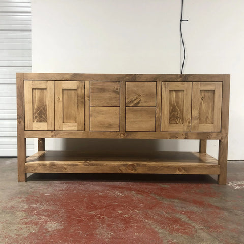Custom Double Sink Bathroom Vanity – Northeastern White Pine Wood Cabinetry | Made in USA | Model #1072 Limitless Woodworking  item