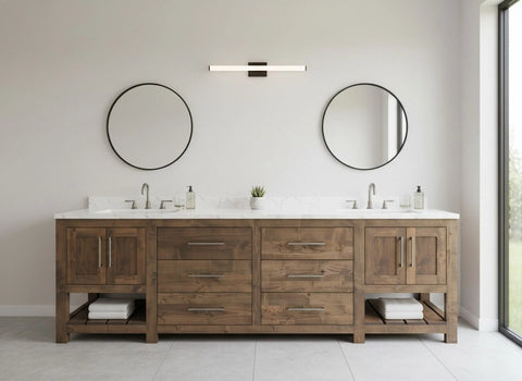 Custom Double Sink Bathroom Vanity – Premium Wood Cabinet With Storage | Made in USA | Model #1122 Limitless Woodworking  item