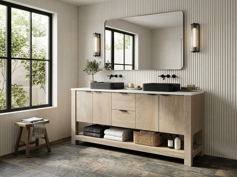 Custom Double Sink Bathroom Vanity – Solid Wood Storage Cabinet | Made in USA | Model #1035 Limitless Woodworking  item