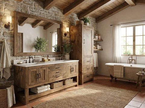 Custom Double Sink Bathroom Vanity – Solid Wood Storage Cabinet with Drawers | Made in USA | Model #1016 Limitless Woodworking  item