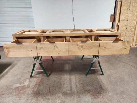 Custom Floating Double Sink Bathroom Vanity – Handcrafted White Pine Wood | Made in USA | Model #1097 Limitless Woodworking  item