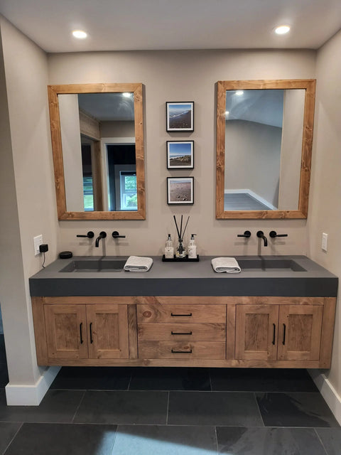 Custom Floating Double Sink Bathroom Vanity – Shaker Style Wood Cabinet | Made in USA | Model #1066 Limitless Woodworking  item