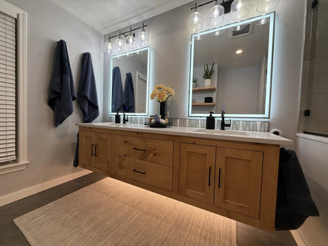 Custom Floating Double Sink Bathroom Vanity – Shaker Style – Limitless Woodworking | Made in USA | Model #1124 Limitless Woodworking  item