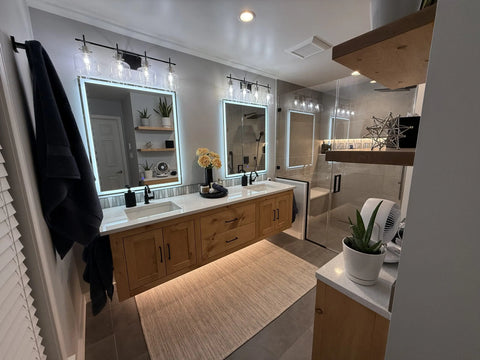 Custom Floating Double Sink Bathroom Vanity – Shaker Style – Limitless Woodworking | Made in USA | Model #1124 Limitless Woodworking  item