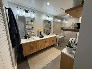 Custom Floating Double Sink Bathroom Vanity – Shaker Style – Limitless Woodworking | Made in USA | Model #1124 Limitless Woodworking  item
