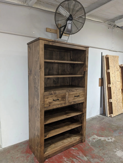 Custom Handmade Tall Northeastern White Pine Bookcase With Drawers – Durable Shelving Unit | Made in USA | Model #1109 Limitless Woodworking  item