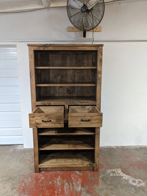 Custom Handmade Tall Northeastern White Pine Bookcase With Drawers – Durable Shelving Unit | Made in USA | Model #1109 Limitless Woodworking  item