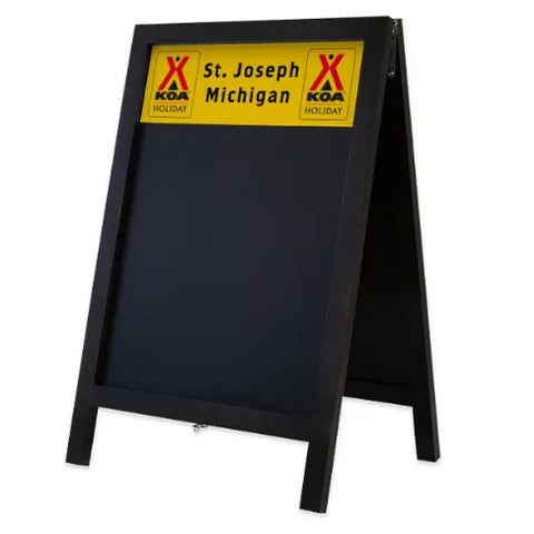 Custom KOA A-Frame Chalkboard Sign – Lightweight Pine Wood Frame – Indoor Outdoor Use | Made in USA Freedom Flag and Pole 