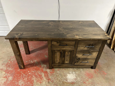 Custom Kitchen Island With Seating – Northeastern White Pine Wood Cabinet | Made in USA | Model #1087 Limitless Woodworking  item