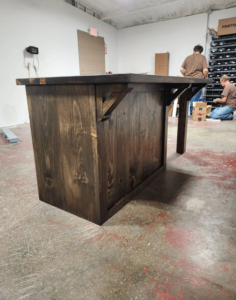 Custom Kitchen Island With Seating – Northeastern White Pine Wood Cabinet | Made in USA | Model #1087 Limitless Woodworking  item