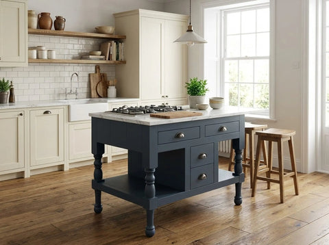 Custom Kitchen Island – Handcrafted White Pine Wood Cart with Storage Drawers | Made in USA by Limitless Woodworking | Model #1114 Limitless Woodworking  item