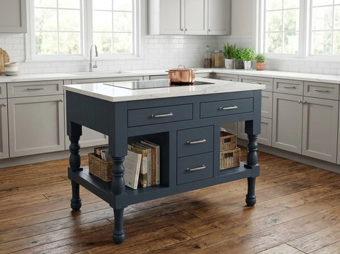 Custom Kitchen Island – Handcrafted White Pine Wood Cart with Storage Drawers | Made in USA by Limitless Woodworking | Model #1114 Limitless Woodworking  item