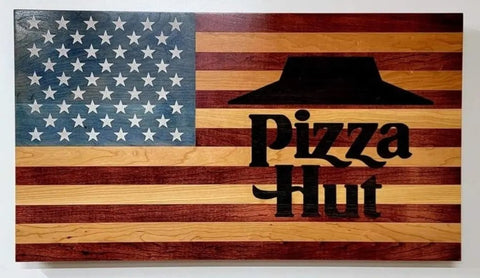 Custom Laser Engraved American Flag 19"x34" American Grains, LLC  Custom Wooden Flag