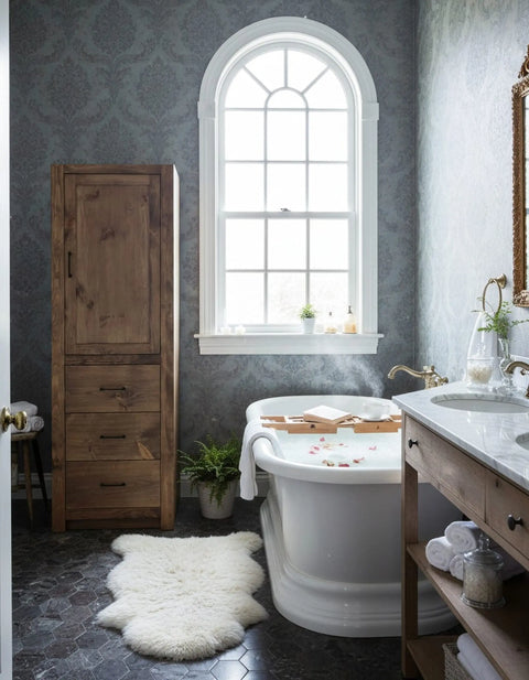 Custom Linen Tower Cabinet | Rustic Bathroom Storage – Handcrafted Wood Vanity | Made in USA | Model #1078 Limitless Woodworking  item