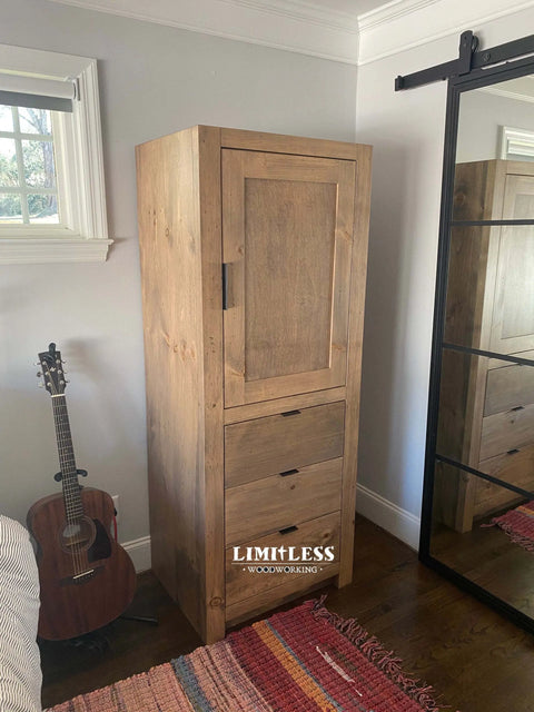 Custom Linen Tower Cabinet | Rustic Bathroom Storage – Handcrafted Wood Vanity | Made in USA | Model #1078 Limitless Woodworking  item