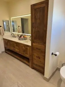 Custom Linen Tower Cabinet | Rustic Bathroom Storage – Handcrafted Wood Vanity | Made in USA | Model #1078 Limitless Woodworking  item