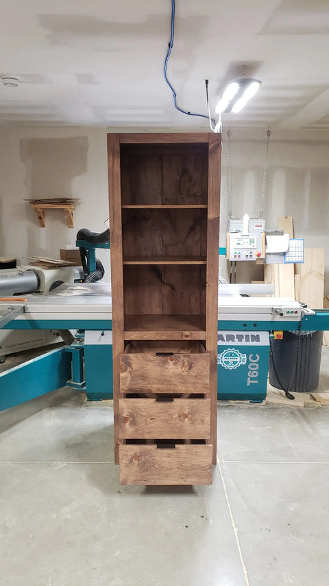 Custom Linen Tower – White Pine Bathroom Storage Cabinet | Made in USA | Model #1056 Limitless Woodworking  item