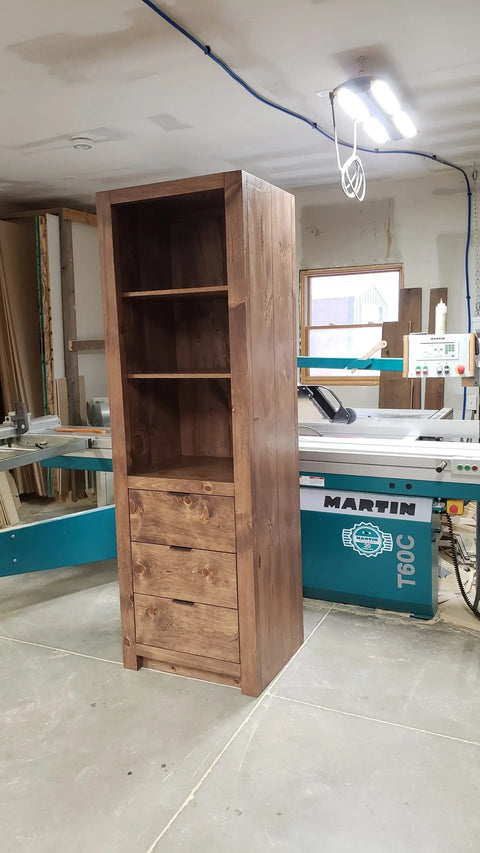 Custom Linen Tower – White Pine Bathroom Storage Cabinet | Made in USA | Model #1056 Limitless Woodworking  item