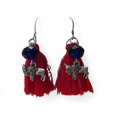 Custom Mascot Tassel Earrings 1 Inch – Lightweight Game Day Jewelry With Buffalo Charm | Made in USA Michelle Marie Boutique  Earrings