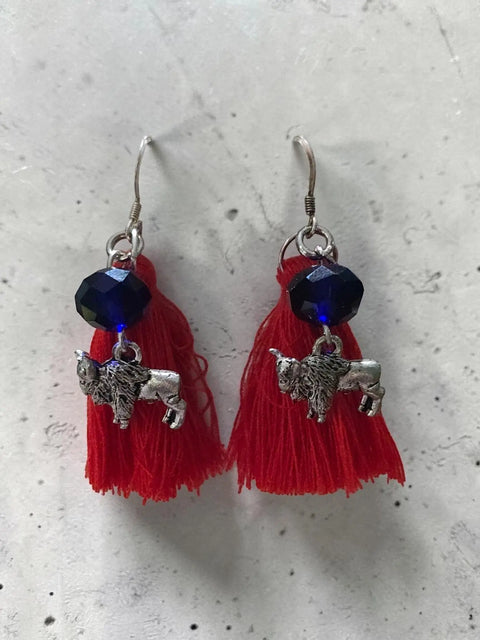 Custom Mascot Tassel Earrings 1 Inch – Lightweight Game Day Jewelry With Buffalo Charm | Made in USA Michelle Marie Boutique  Earrings