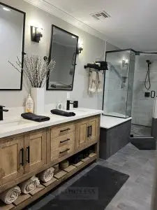Custom Northeastern White Pine Double Sink Bathroom Vanity | Made in USA | Model #1014 Limitless Woodworking  item