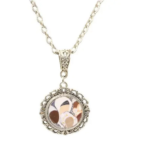 Custom Oval Filigree Art Pendant Necklace 20 Inch Chain – Personalized Jewelry Gift | Made in USA Michelle Marie Boutique  Necklace