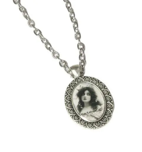 Custom Oval Filigree Art Pendant Necklace 20 Inch Chain – Personalized Jewelry Gift | Made in USA Michelle Marie Boutique  Necklace