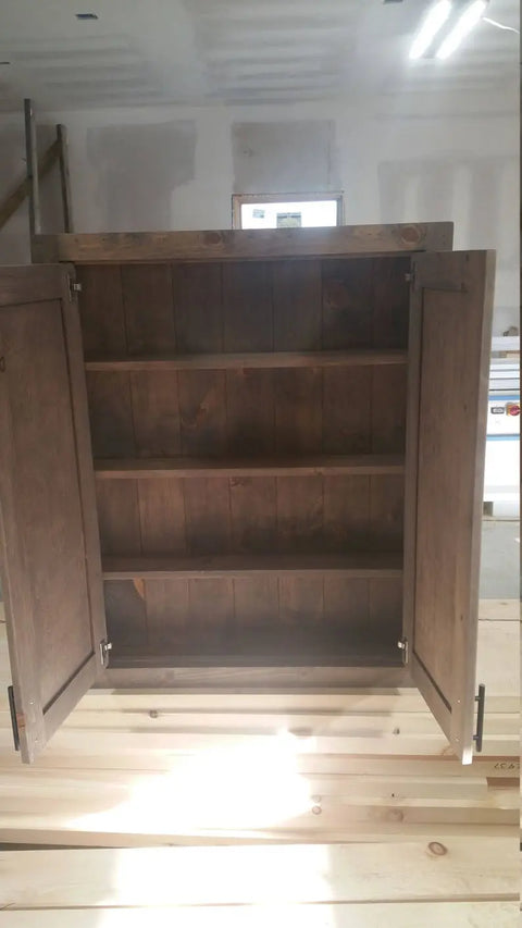 Custom Over Toilet Bathroom Cabinet – Northeastern White Pine Storage – Made in USA | Model #1050 Limitless Woodworking  item