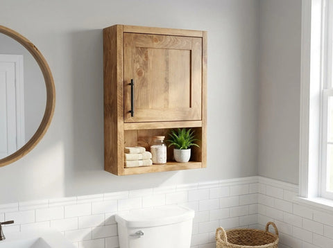 Custom Over Toilet Bathroom Cabinet – White Pine Storage Vanity | Made in USA | Model #1051 Limitless Woodworking  item