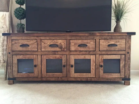 Custom Shaker Style Media Console – Northeastern White Pine Entertainment Center | Made in USA | Model #1107 Limitless Woodworking  item