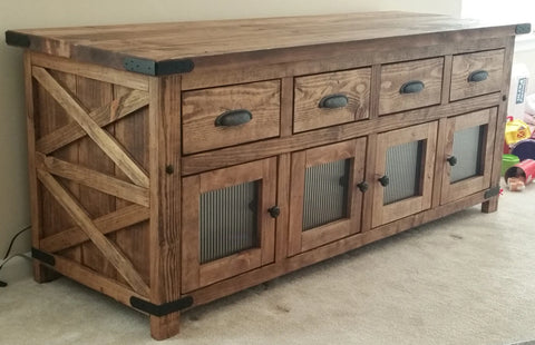 Custom Shaker Style Media Console – Northeastern White Pine Entertainment Center | Made in USA | Model #1107 Limitless Woodworking  item