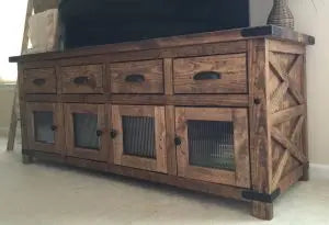 Custom Shaker Style Media Console – Northeastern White Pine Entertainment Center | Made in USA | Model #1107 Limitless Woodworking  item