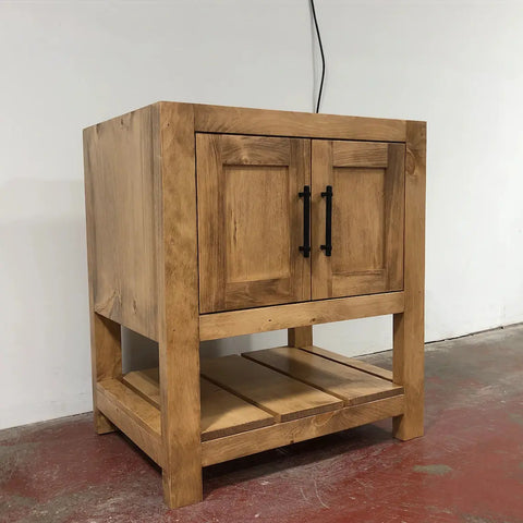 Custom Single Sink Bathroom Vanity – Handcrafted Northeastern White Pine Cabinet | Made in USA | Model #1054 Limitless Woodworking  item