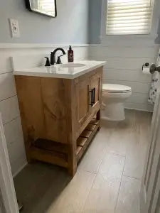 Custom Single Sink Bathroom Vanity – Handcrafted Northeastern White Pine Cabinet | Made in USA | Model #1054 Limitless Woodworking  item
