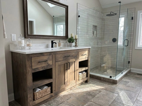 Custom Single Sink Bathroom Vanity – Handcrafted Northeastern White Pine Wood Storage Cabinet | Made in USA Limitless Woodworking  item