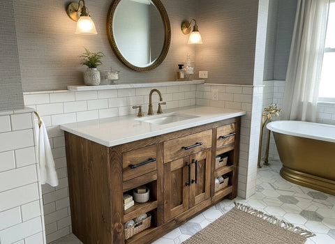 Custom Single Sink Bathroom Vanity – Handcrafted Northeastern White Pine Wood Storage Cabinet | Made in USA Limitless Woodworking  item