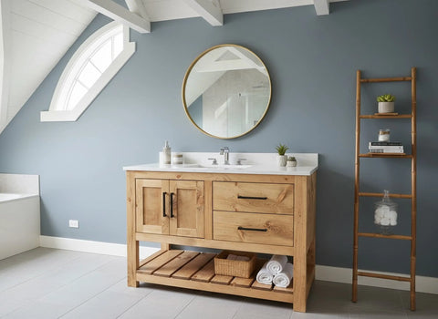 Custom Single Sink Bathroom Vanity – Handcrafted Northeastern White Pine – Made in USA | Model #1069 Limitless Woodworking  item