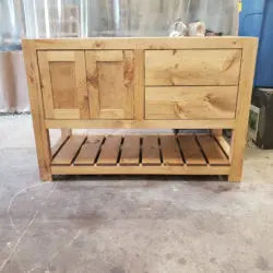 Custom Single Sink Bathroom Vanity – Handcrafted Northeastern White Pine – Made in USA | Model #1069 Limitless Woodworking  item