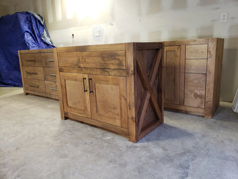 Custom Single Sink Bathroom Vanity – Handcrafted White Pine Cabinet – Made in USA | Model #1055 Limitless Woodworking  item