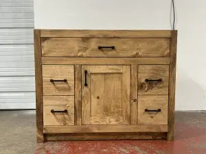 Custom Single Sink Bathroom Vanity – Handcrafted White Pine Cabinet | Made in USA | Model #1091 Limitless Woodworking  item
